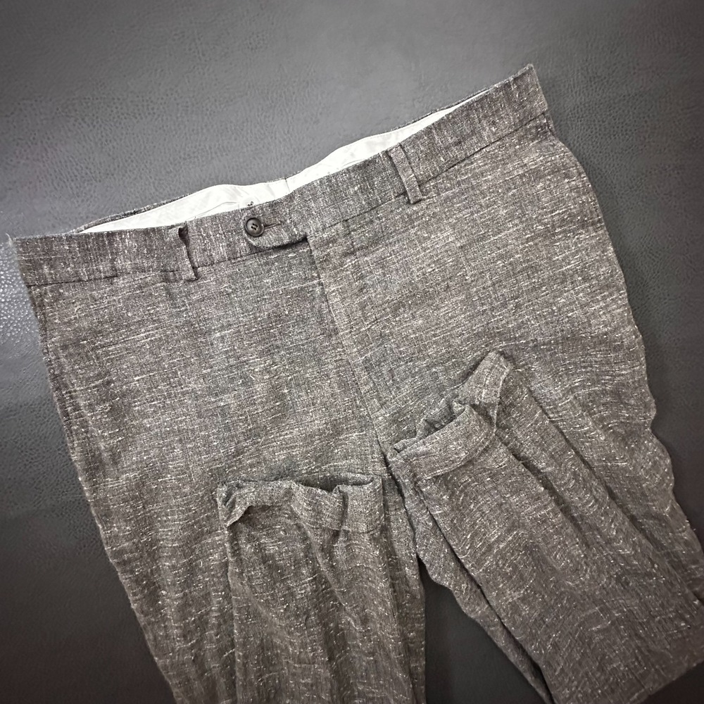 Suitsupply Pants Mens 36x30 Tan Brescia Wool Linen Silk Blend Skinny Tapered - Picture 3 of 13